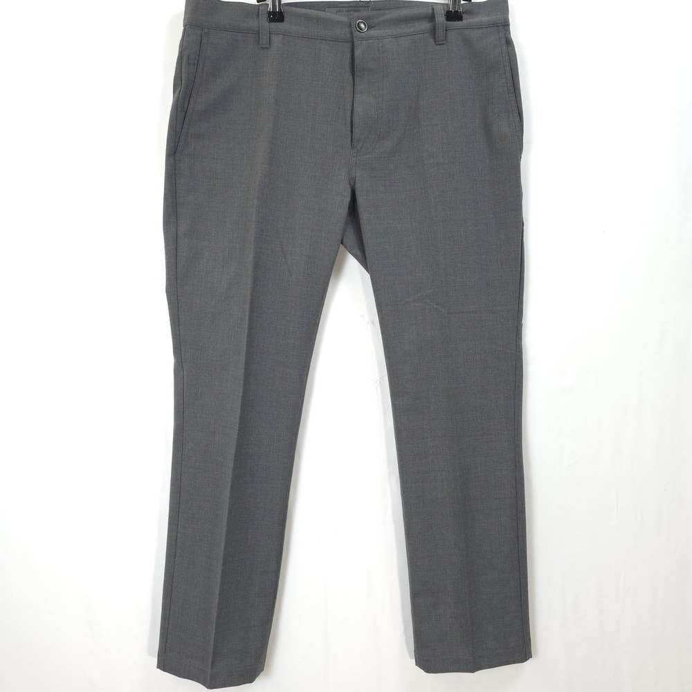 John Varvatos Trousers Pants Men 33R Wool Blend Straight Leg Grey Corporate Core